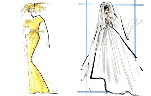 princess diana wedding dress sketch. Wedding Dress - Kate Middleton