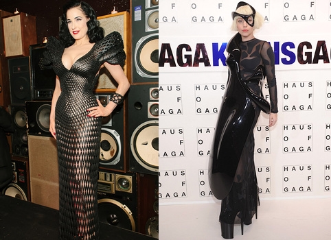 Robes imprimes en 3D - Dita Von Teese & Lady Gaga