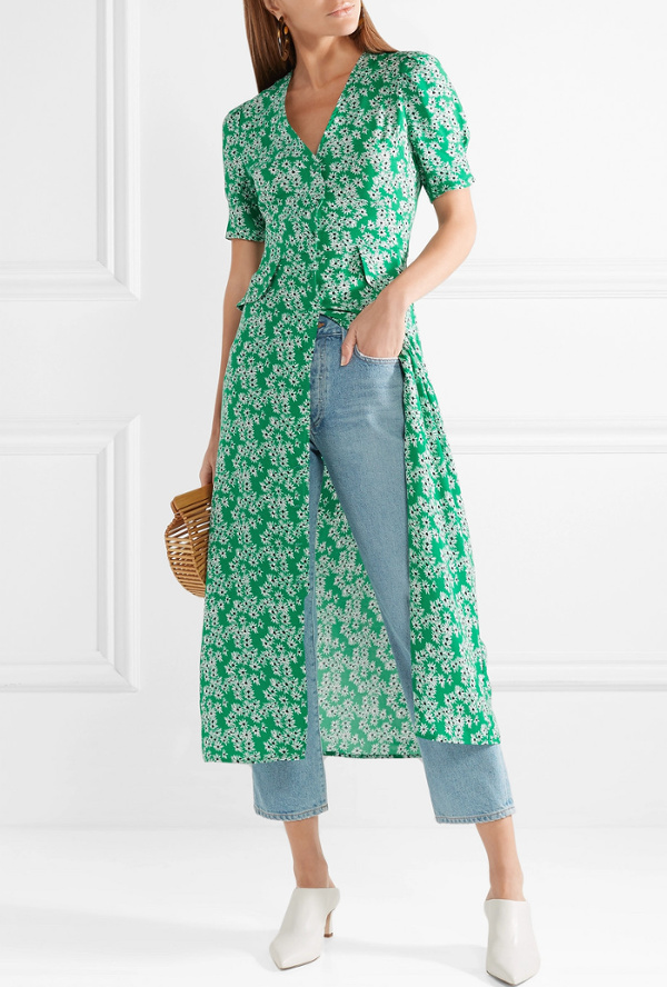 Robe mi-longue verte