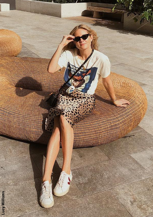 Jupe lopard + tee-shirt imprim