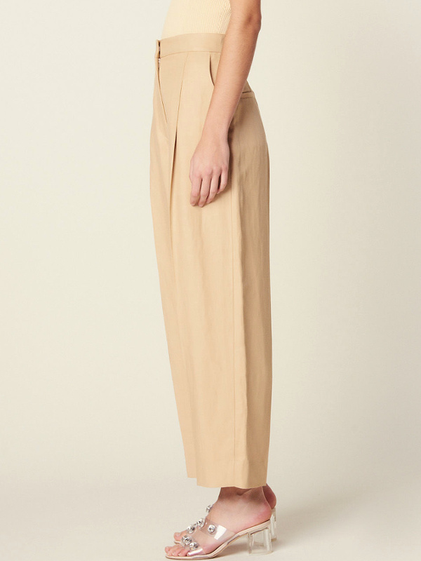 Pantalon cropped beige Sandro