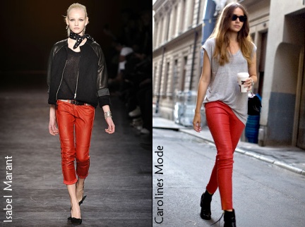 Slim en cuir rouge