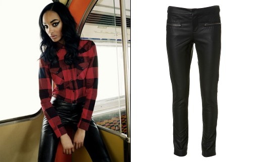 Jourdan Dunn et le slim en cuir Topshop