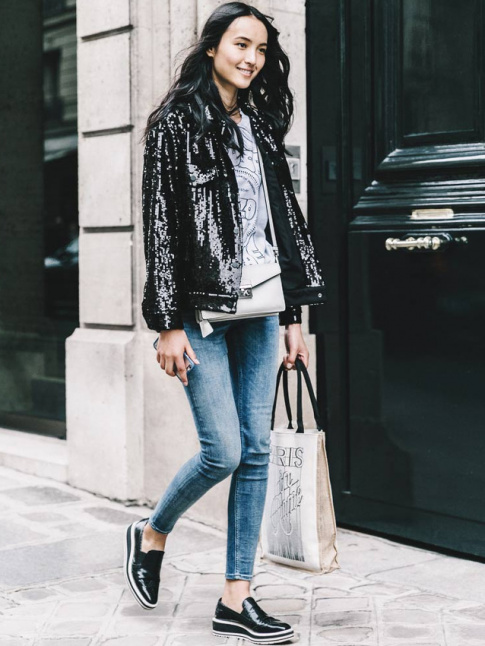 On aime quand des pices basiques se parent de sequins !