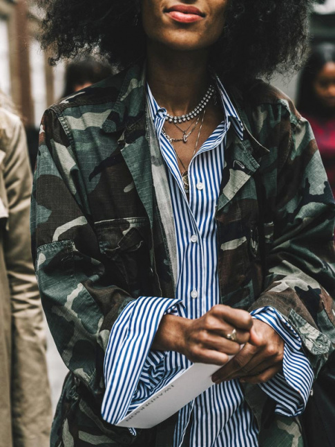 Imprim camouflage + rayures pyjama = le bon mix