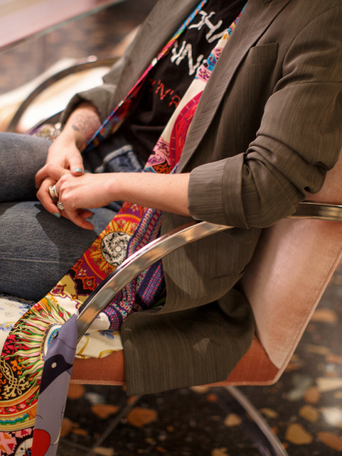 Oui  la superposition blazer/kimono !