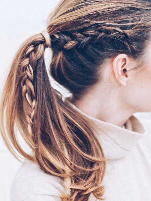Queue de cheval + tresses = le bon mix
