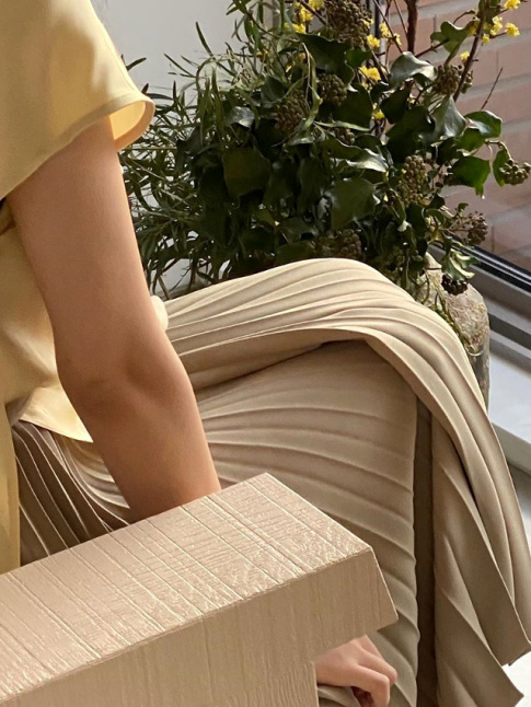 Jaune + beige pliss = le bon mix