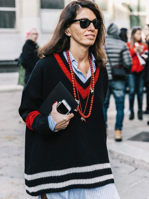 Maxi pull + robe chemise = le bon mix