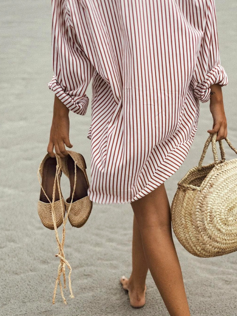 Liquette raye oversize + sac tress + sable = le bon mix