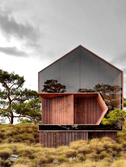 Vitre + bois + nature sauvage = le bon mix