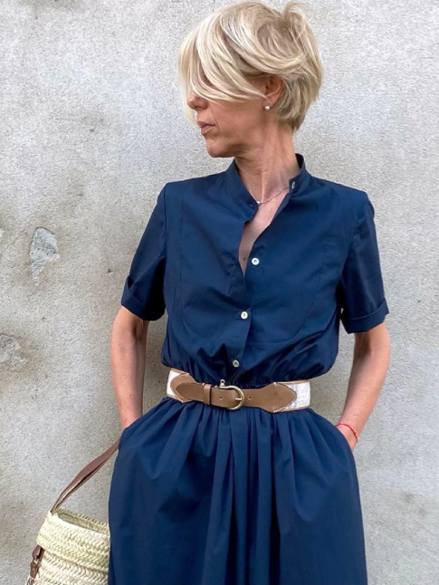 Rien de tel qu'un blond lumineux pour gayer le mix bleu marine/teinte naturelle !