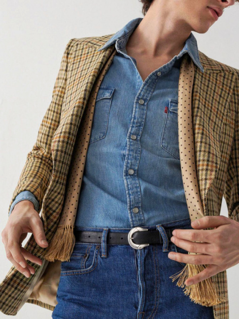 Combo de jean + tweed = le bon mix