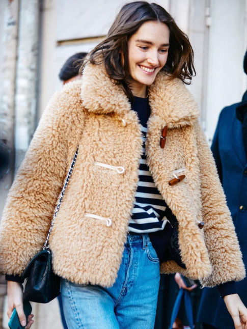 Veste en shearling + marinire = le bon mix