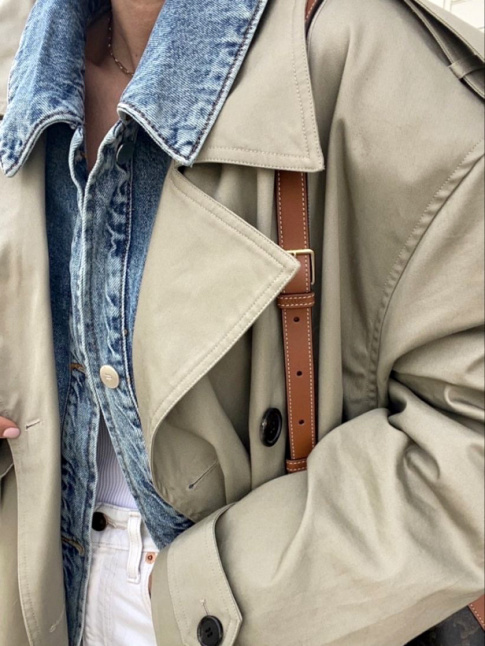 Trench + veste en jean = le bon mix