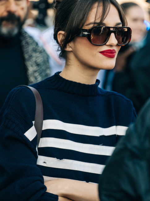 Rayures marinire + rouge  lvres = le bon mix