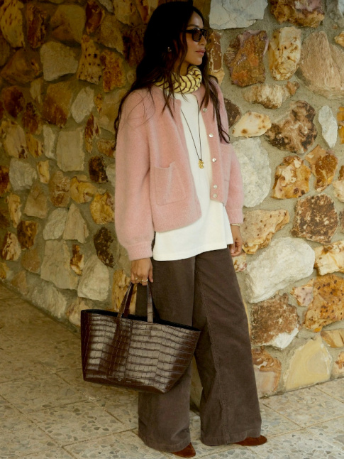 Rose + marron + blanc + touche de jaune = le bon mix