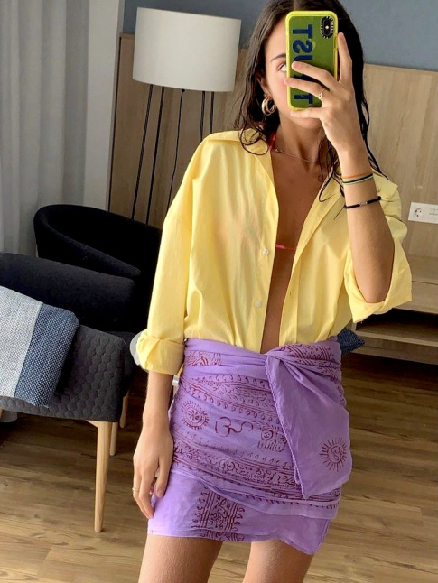 Jaune ple + violet = le bon mix