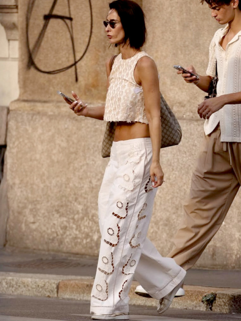 Rien de tel que le duo cropped/large dclin dans des textures estivales !
