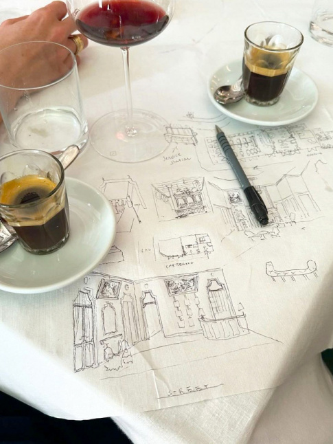 Nappe + magnifiques croquis = le bon mix