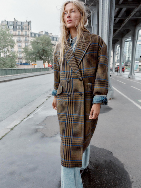 Manteau mi-long + jean flare = le bon mix