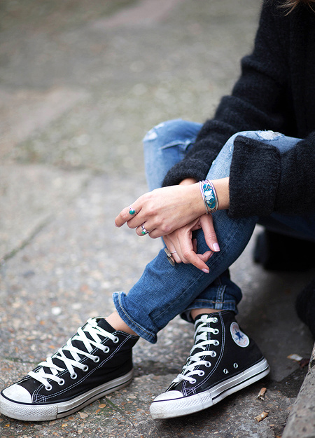 Baskets Converses + slim destroy