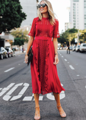 Robe rouge + escarpins