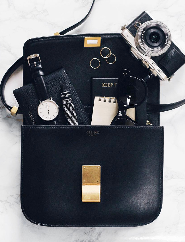 Le comble du chic : assortir le contenu de son sac � ce dernier !
