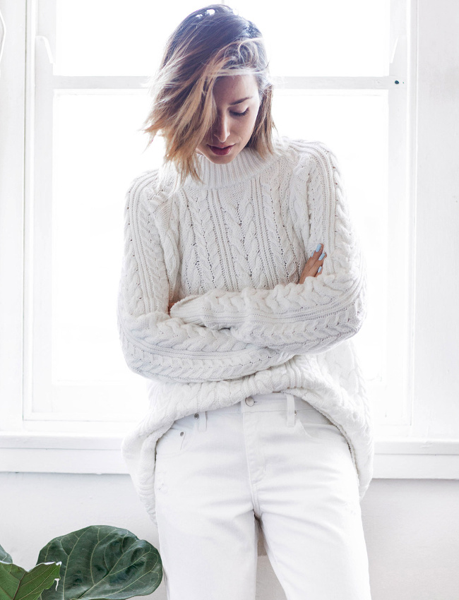 Wanted : un gros pull torsad� blanc cass�