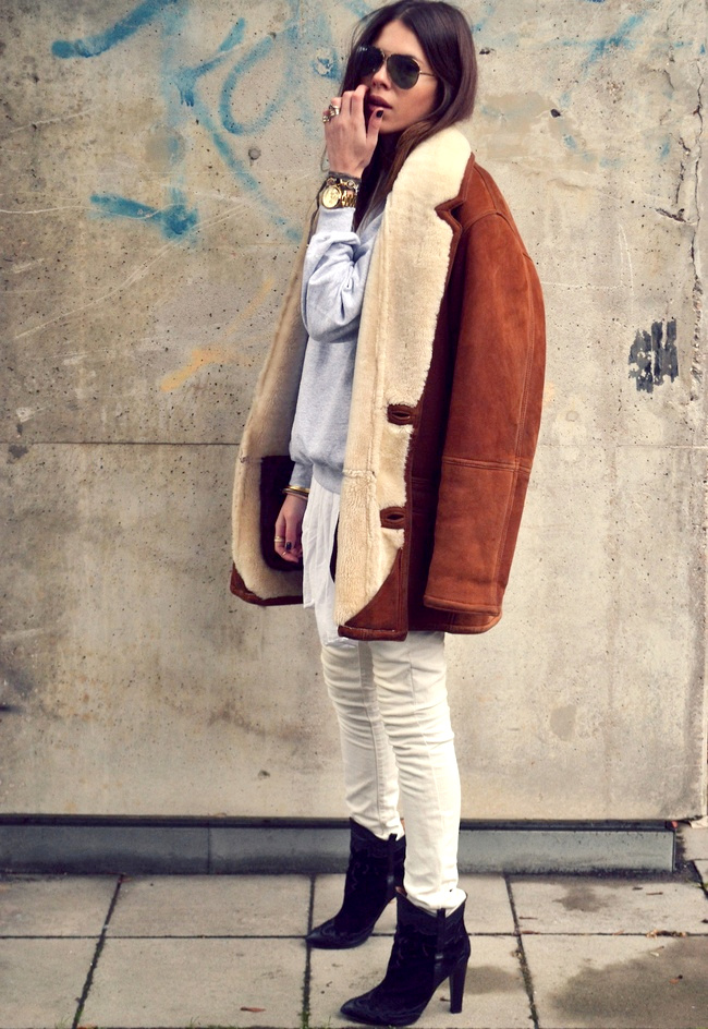 Wanted : une veste vintage en peau retourn�e