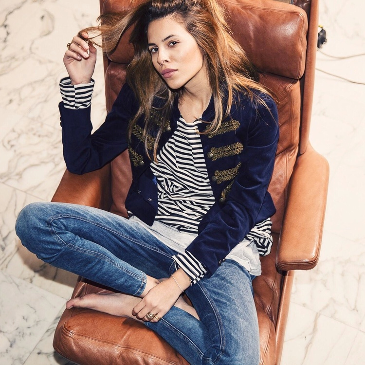 Veste officier + marini�re + jean d�lav� = le bon mix