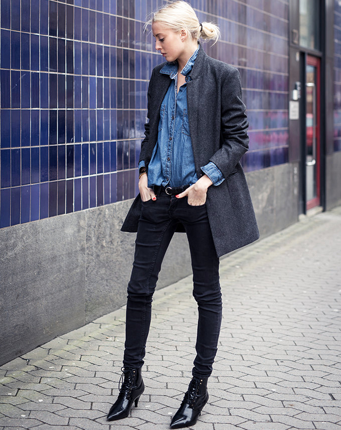 Oui aux bottines pointues � lacets pour twister un look boyish !