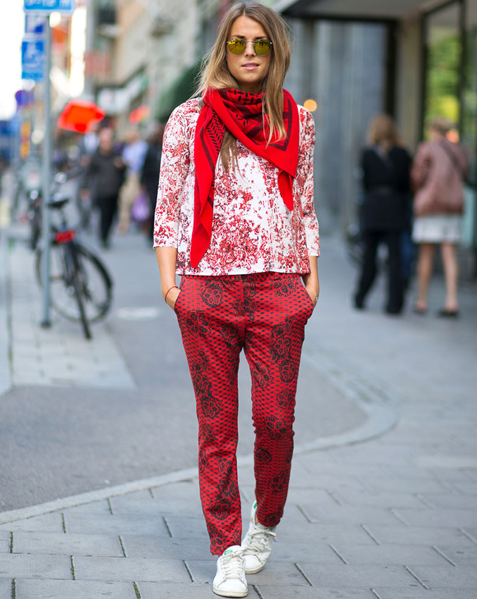 Rien de tel qu'un cama�eu de teintes pour apaiser un mix and match d'imprim�s !