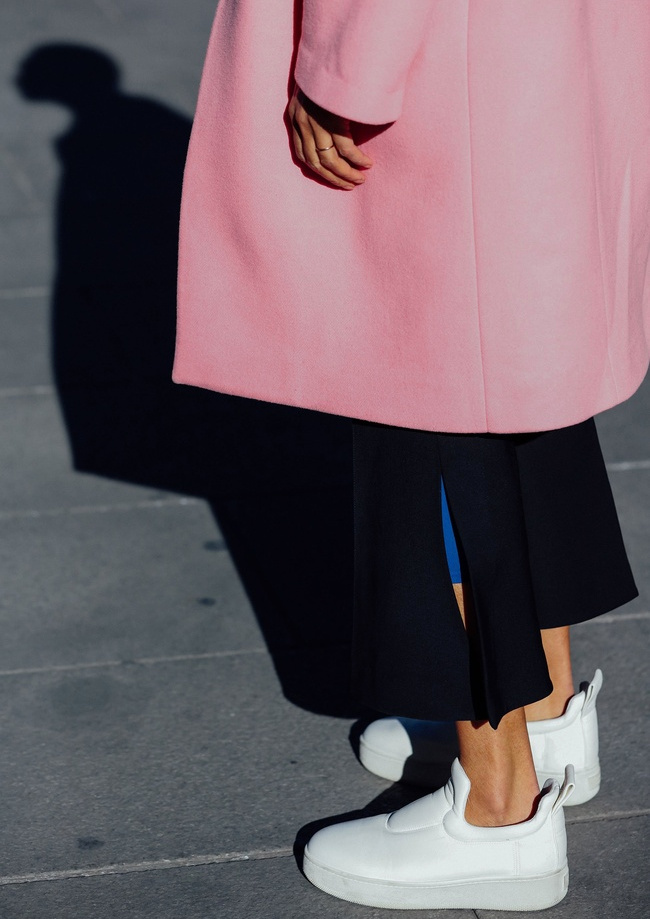 Rien de tel qu'un manteau rose barbe � papa pour se mettre de bonne humeur !