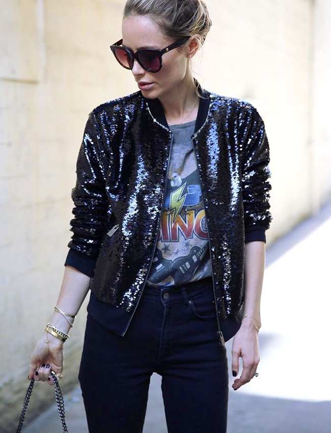 Le tee-shirt vintage, le meilleur ami du blouson � paillettes !