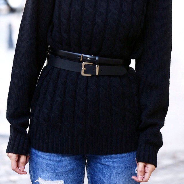 Le duo de ceintures, le meilleur ami des �pais pull-overs !
