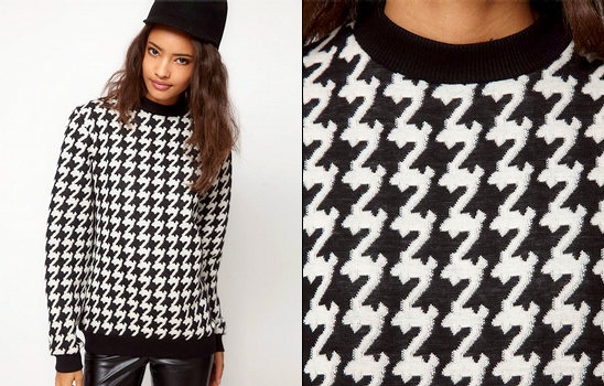 Sweat pied-de-poule Asos