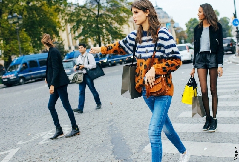 Streetstyle Paris - Pull lopard marinire