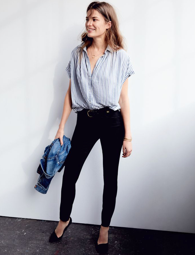 Avec ses rayures et son volume loose, cette chemisette Madewell a tout bon !