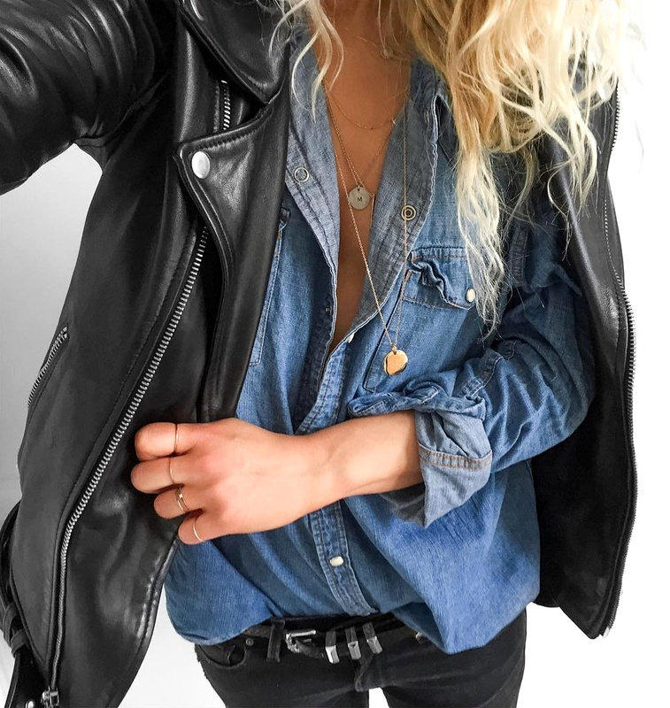 On ne se lasse pas du duo cuir/denim !