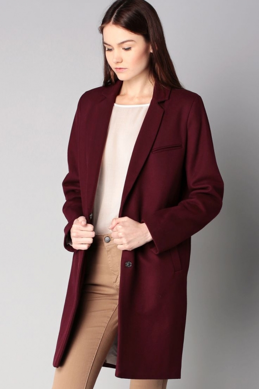 manteau bordeaux femme