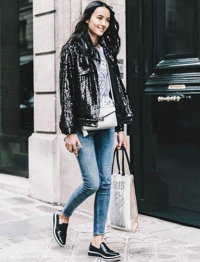 On aime quand des pi�ces basiques se parent de sequins !