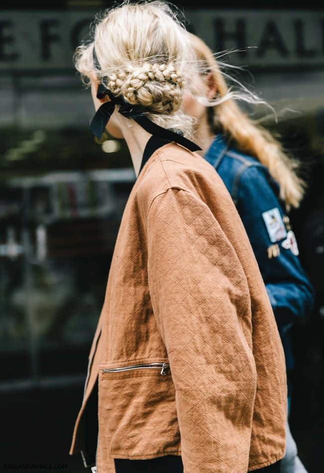 Chignon bas tress� + ruban noir = le bon mix