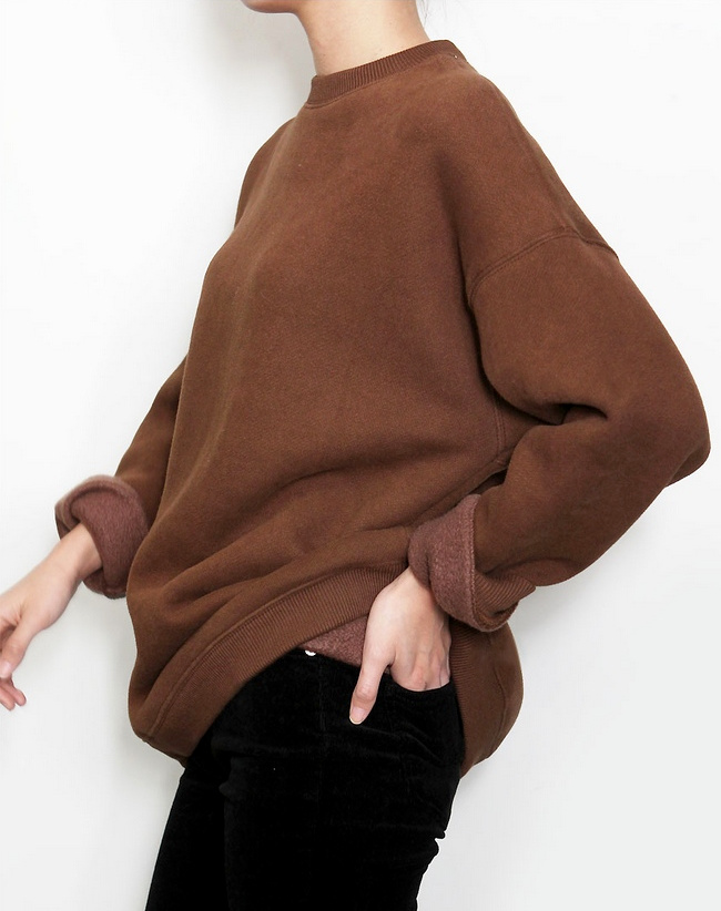 Wanted : un sweat oversize chocolat
