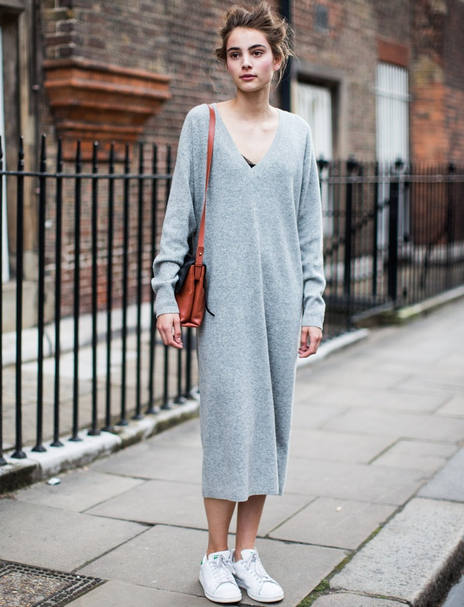 La robe pull XXL gris perle, le v�tement doudou par excellence