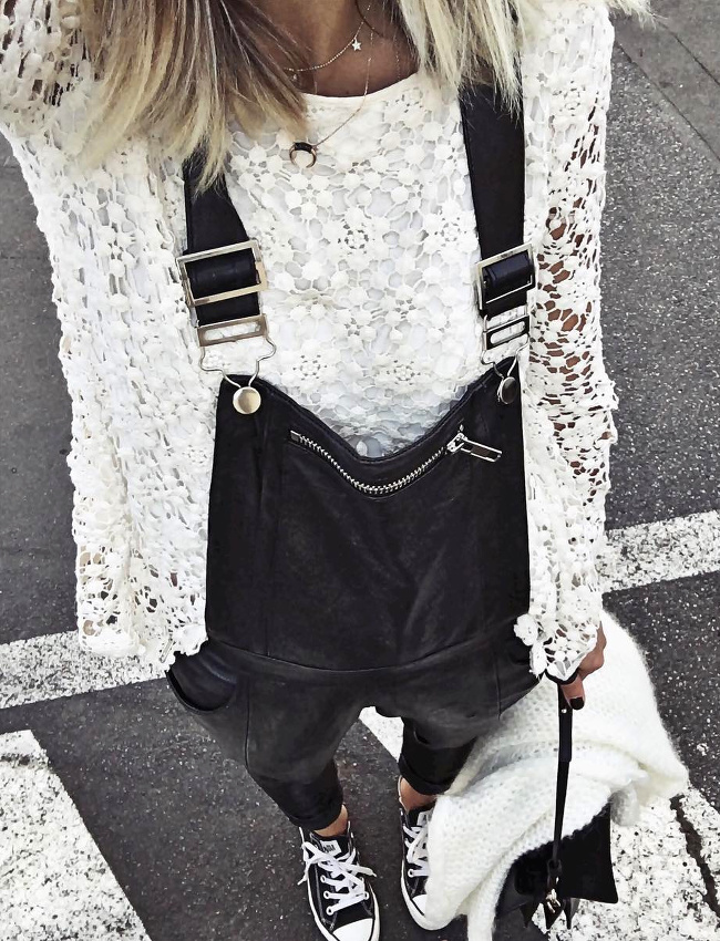 Plus casual que le slim, la salopette en cuir m�rite que l'on s'y int�resse