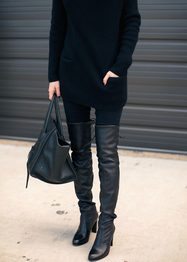 Oui aux cuissardes pour booster un total look noir !