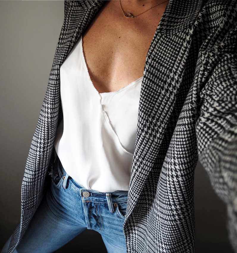 Rien de tel qu'un blazer masculin pour r�chauffer un top f�minin et d�licat