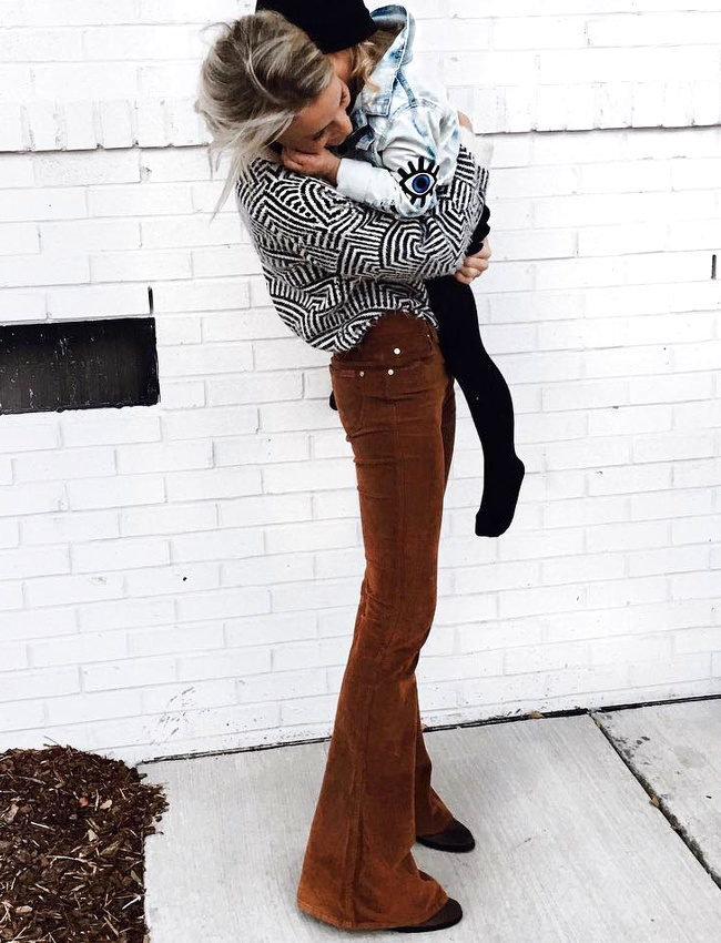 Wanted : un slim pattes d'eph' en velours marron