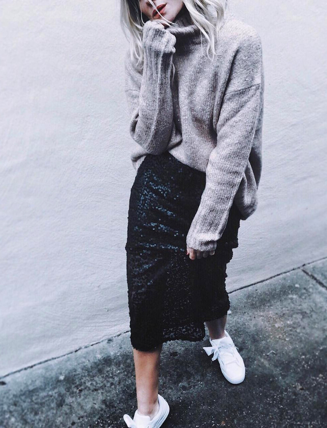 Le gros pull, l'alli� de pr�dilection des sequins !